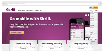 Skrill.com website layout