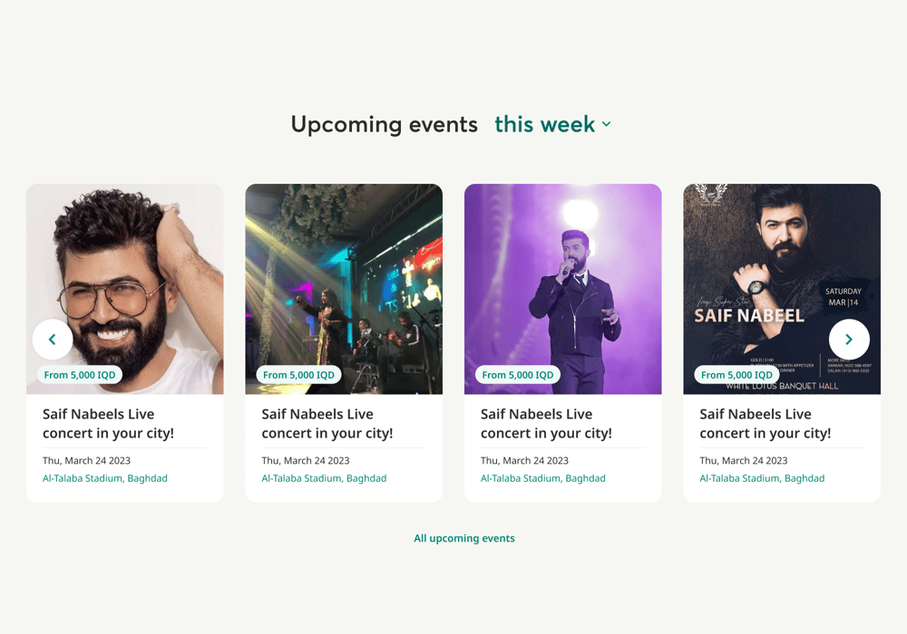 upcoming events this week page screenshot