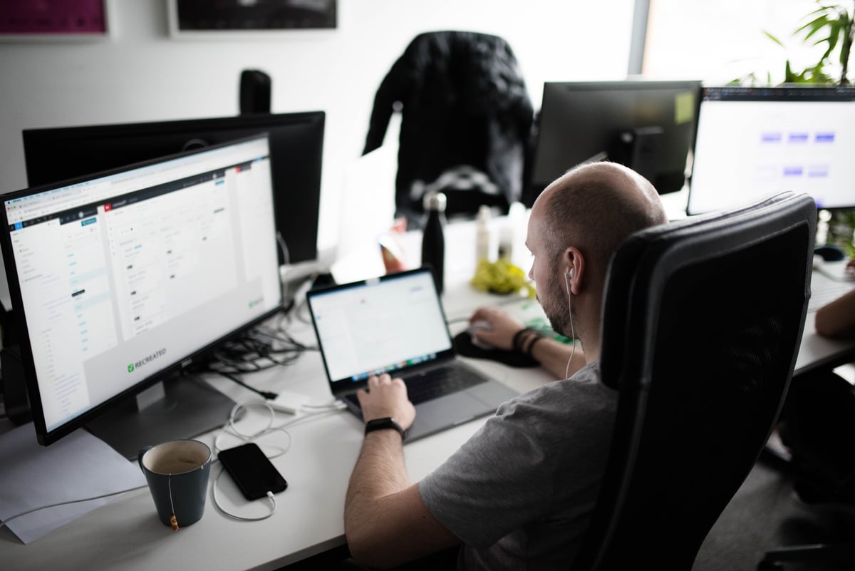 man working on his laptop