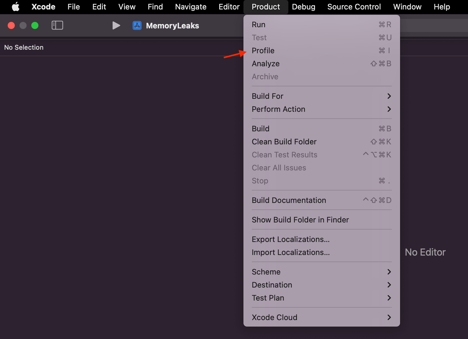 XCode – how to run the Instruments app