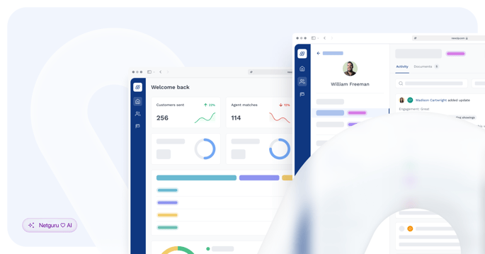 NewZip platform shown on mockups.