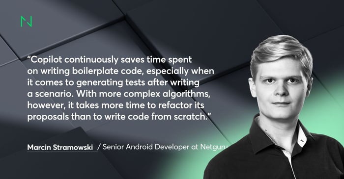Marcin Stramowski, Senior Android Developer and Android Tech Lead. about GitHub Copilot