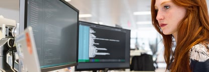 woman in front of a computer