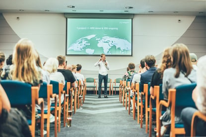 Wiktor at a conference