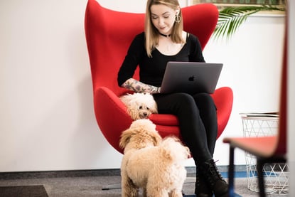 woman with a dog