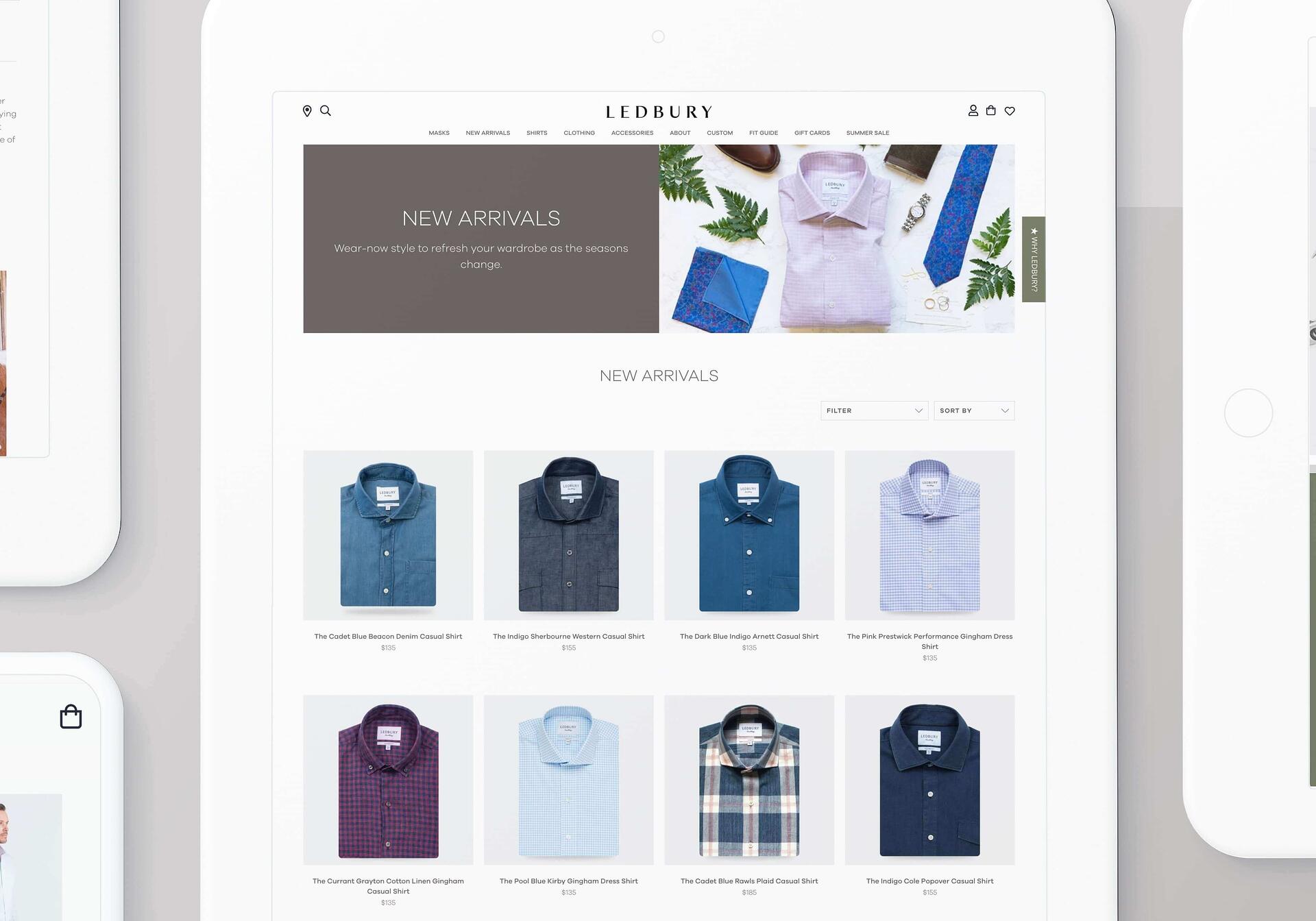 ledbury online store  mockup men's wear