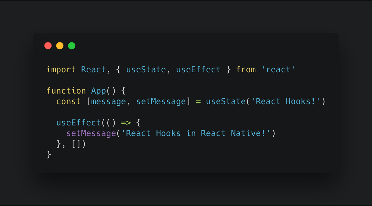 Хуки React js. React примеры. React js code хуки. React native пример кода.