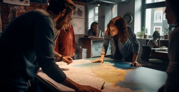 diversity matrix blogpost – girl leaning over a map