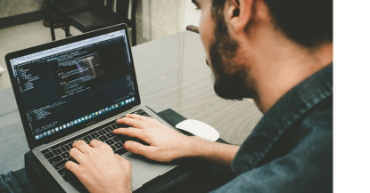 Programmer in front of a computer