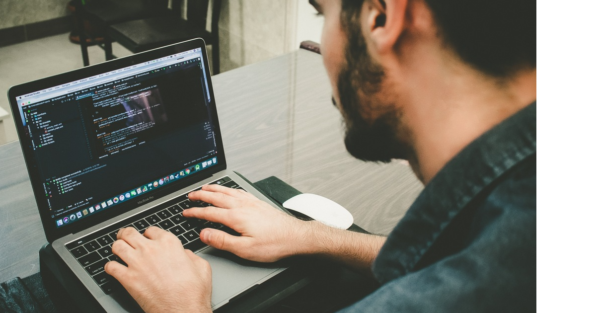 Programmer in front of a computer