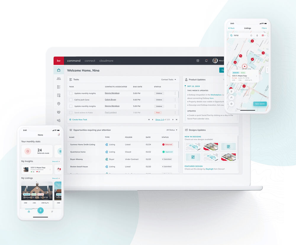 a comprehensive design system  developed by Netguru for Keller Williams