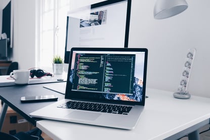 Man sitting in front of a computer