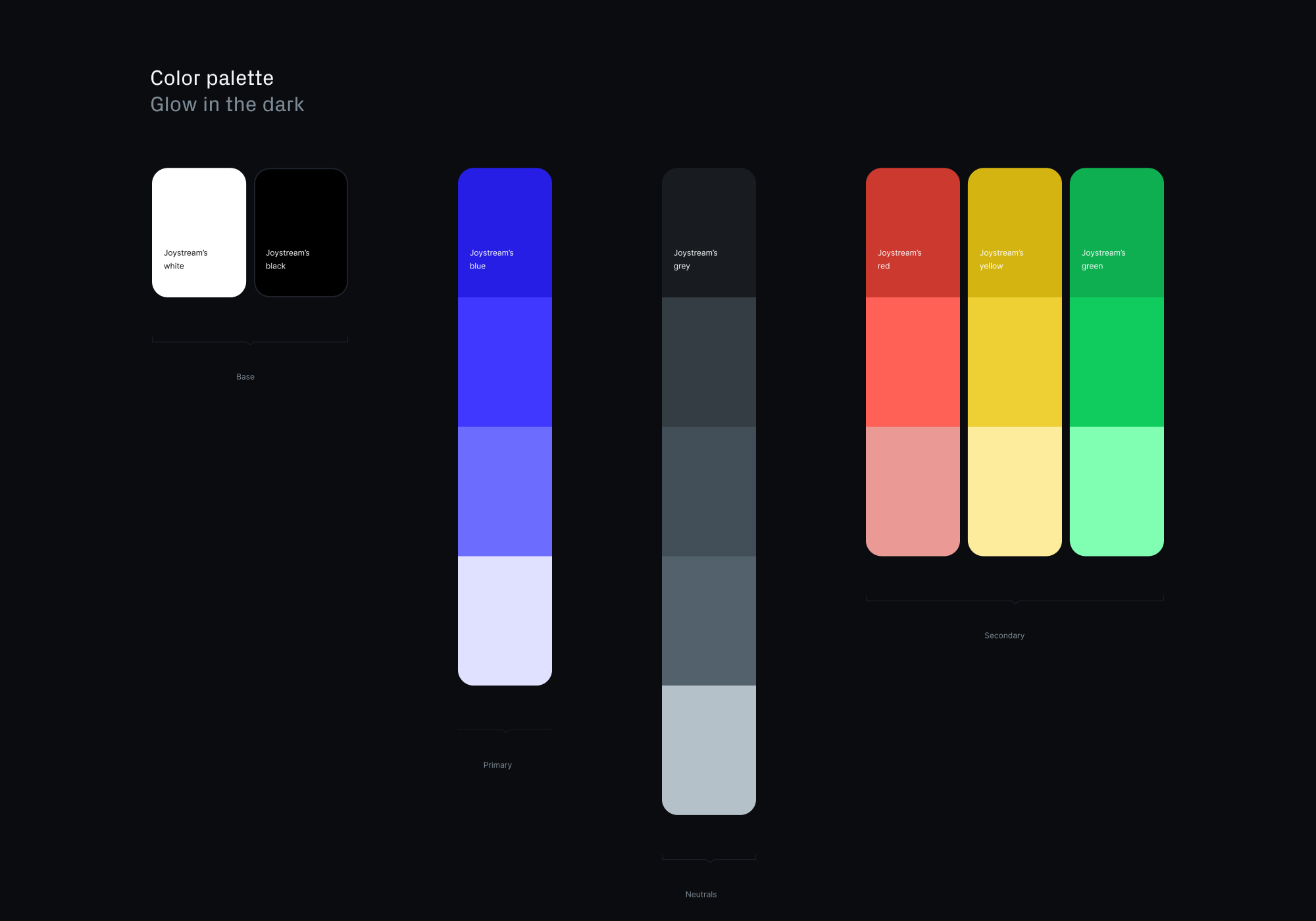 Joystream color palette