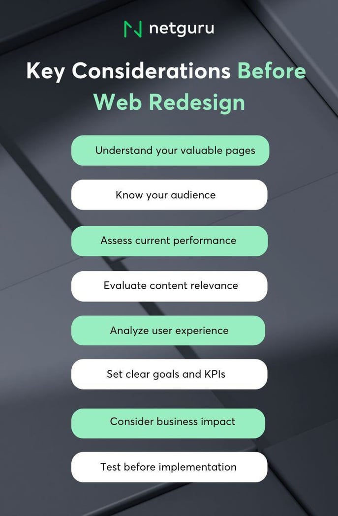 What to consider before website redesign